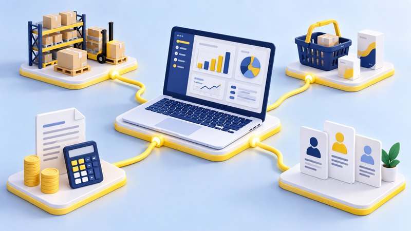 Единая система бизнеса связывает склад, продажи, бухгалтерию и работу с сотрудниками